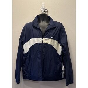 Vintage Nike Track Jacket Mens Medium Black Y2K Gray Tag Windbreaker Long Sleeve